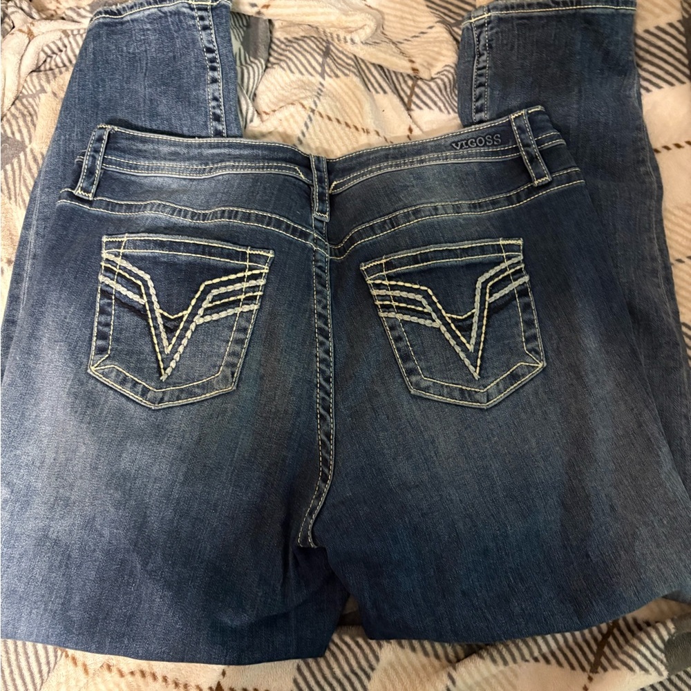 Vigoss Dark Blue Straight Leg Jeans - Picture 2 of 5
